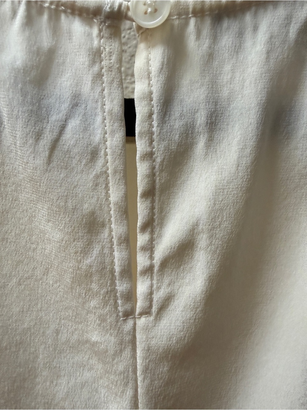 Lafayette 148 New York 100% Silk Blouse Top Size 14 Ivory Side Drape Rushed - Picture 10 of 11